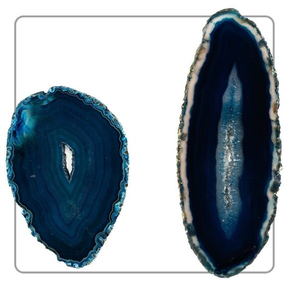 Blue Agate Slices (2 pieces) - Picture 3 of 3